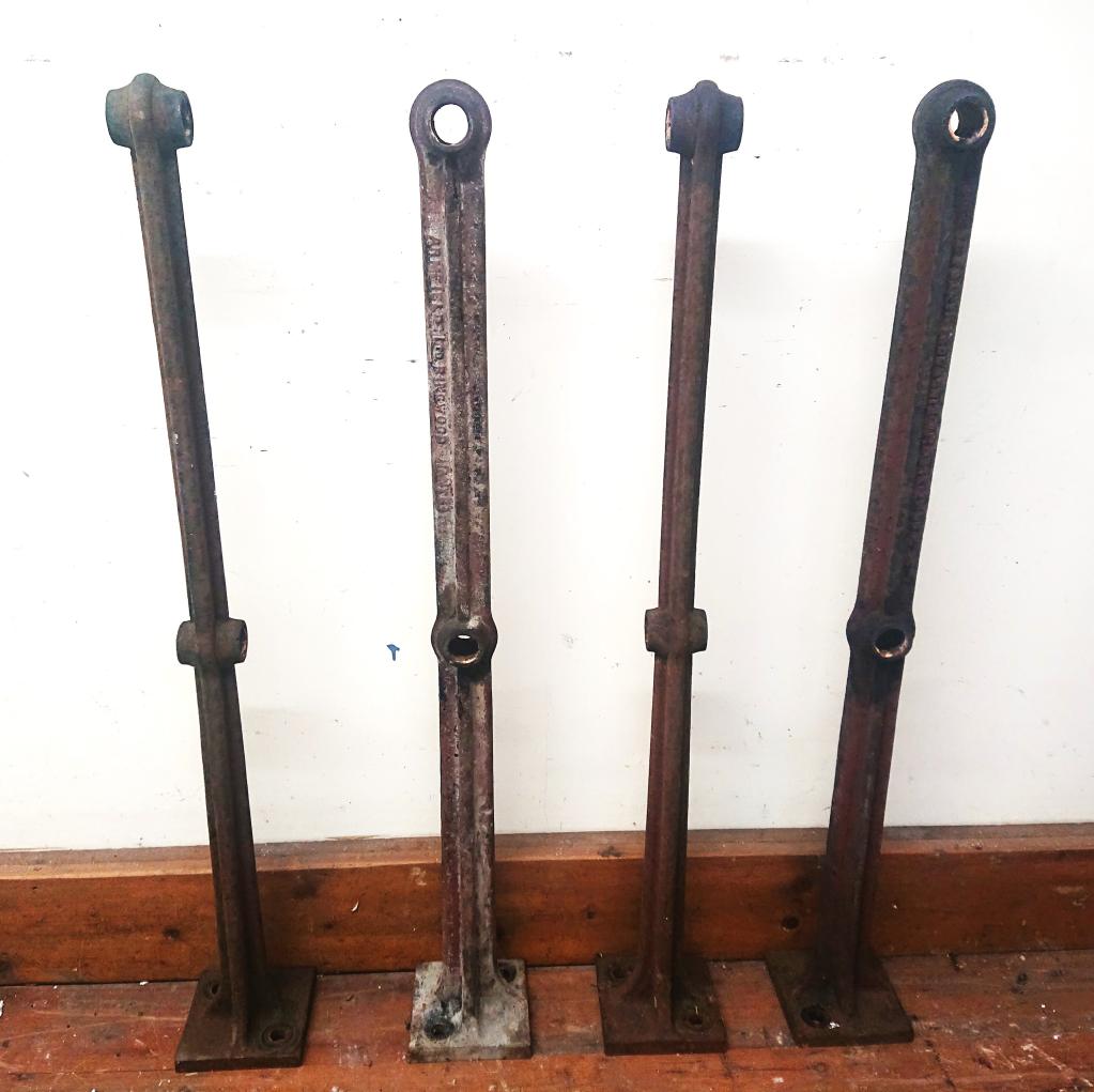 <p>Original Cast iron Fencing Posts</p><p>8 available. 95 cm high</p><p>Makers Stamp Armfield Ringwood ltd